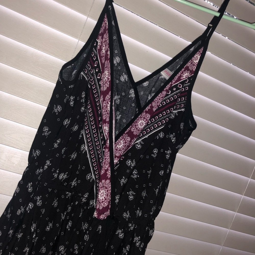 Black and purple printed jumpsuit